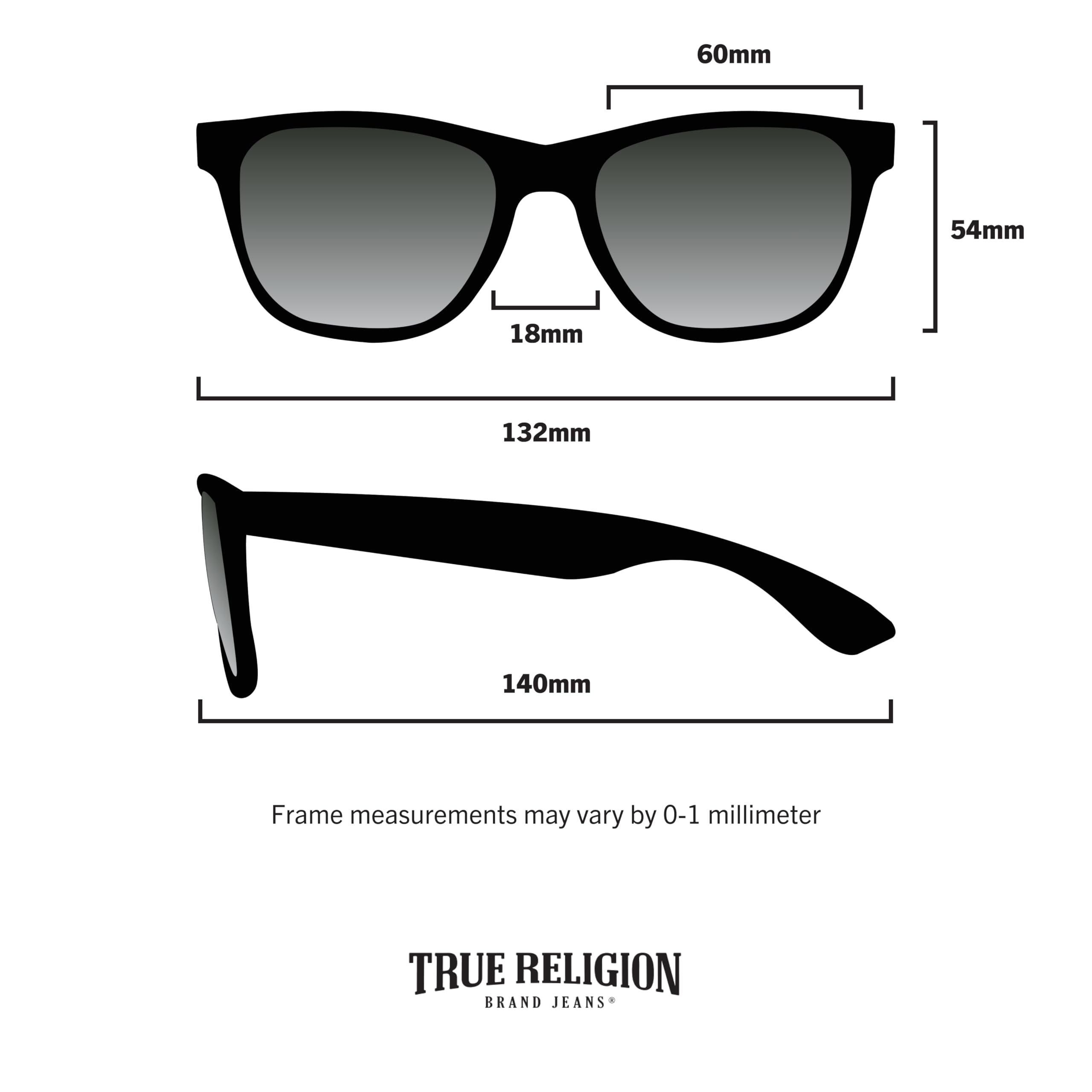 True Religion Vivian's Crystal Edge Gold Square Occhiali da sole Donna