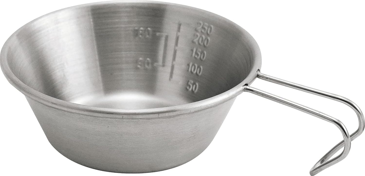 Dretec GO-09 Kakusei Shera Cup, Full Water Capacity: 11.5 fl oz (340 ml), Graduated, Stainless Steel, For Direct Fire Only