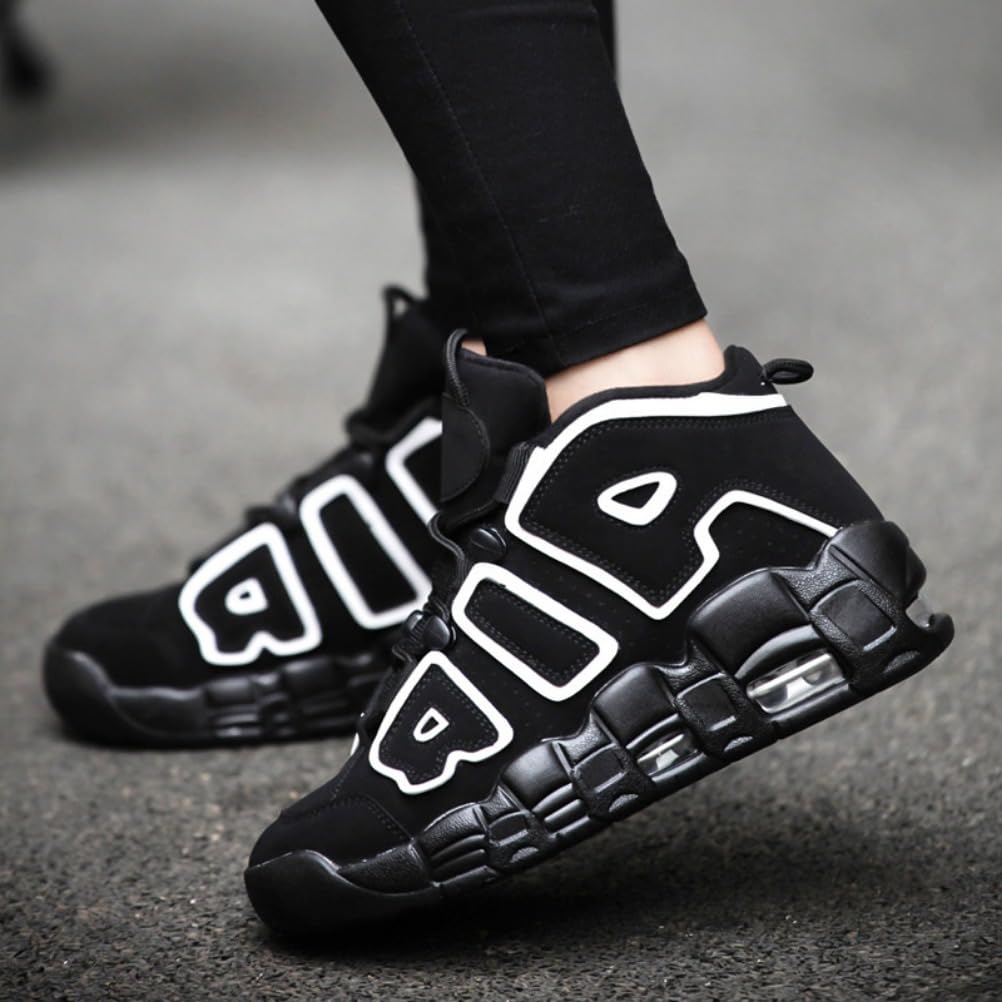 Sneaker Herren Damen Retro Skateboardschuhe Laufschuhe Turnschuhe mit Luftpolster Walkingschuhe Studenten Anti-Rutsch leichter Jungen Mädchen Basketballschuhe modisch Sportschuhe (Schwarz 2,42)