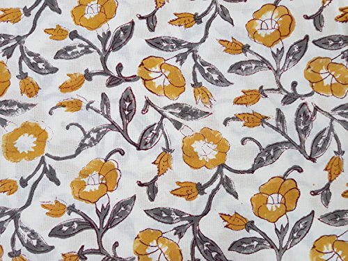 Tissu en coton imprimé de Jaipur pour coudre votre robe d'été fluide