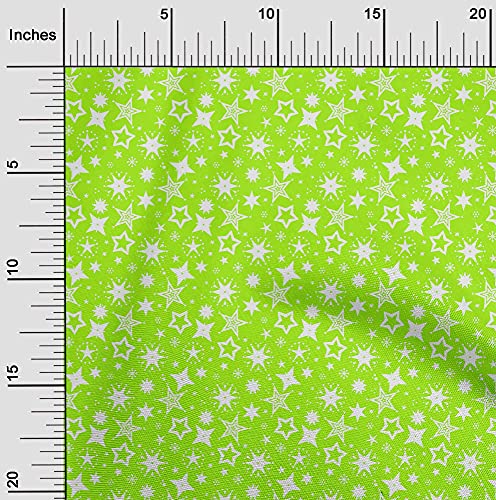 oneOone Cotton Cambric Lime Green Fabric Merry Christmas Sewing Material Print Fabric By The Yard 42 Inch Wide