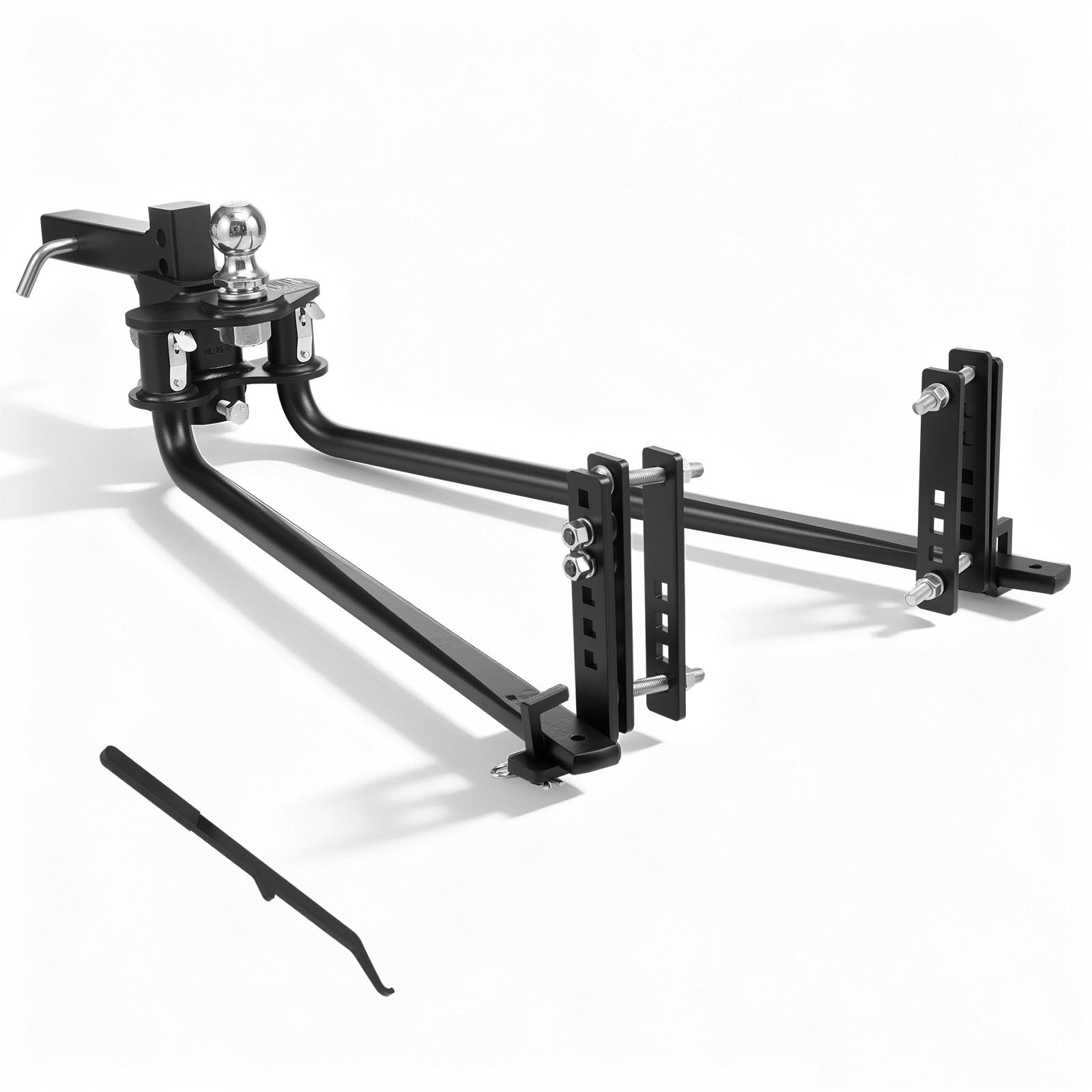 vevor weight distribution hitch, 6000 lbs max towing & 600 lbs max tongue, weight distributing hitches kit with sway control includes 2 in shank & 2-5/16 in ball, load leveling hitch for trailers