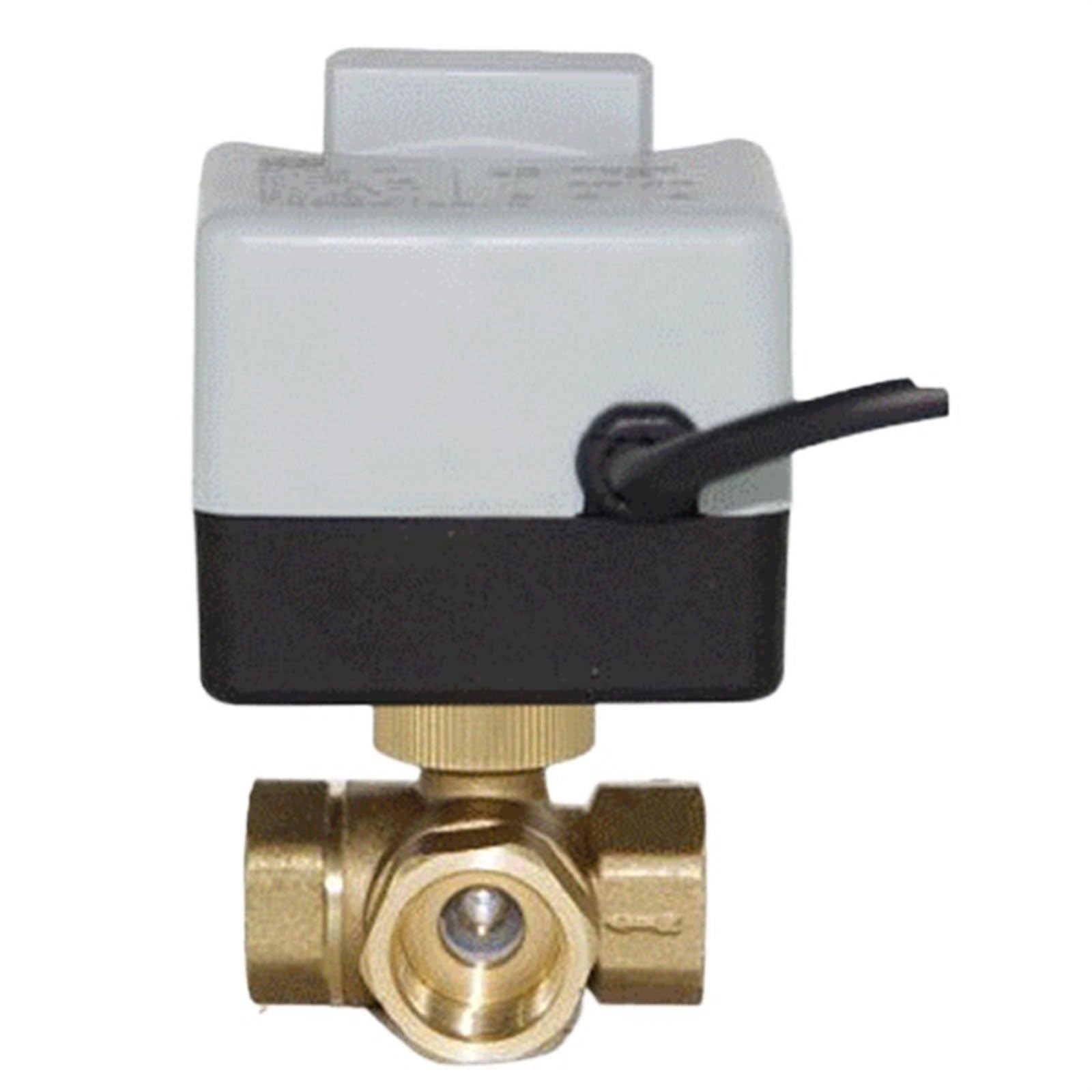 VSPPJYFG 1/2"" Brass Motorized Ball Valve 3-Wire Two Control Electric Actuator AC220V 3 Ways with Manual Switch DN15