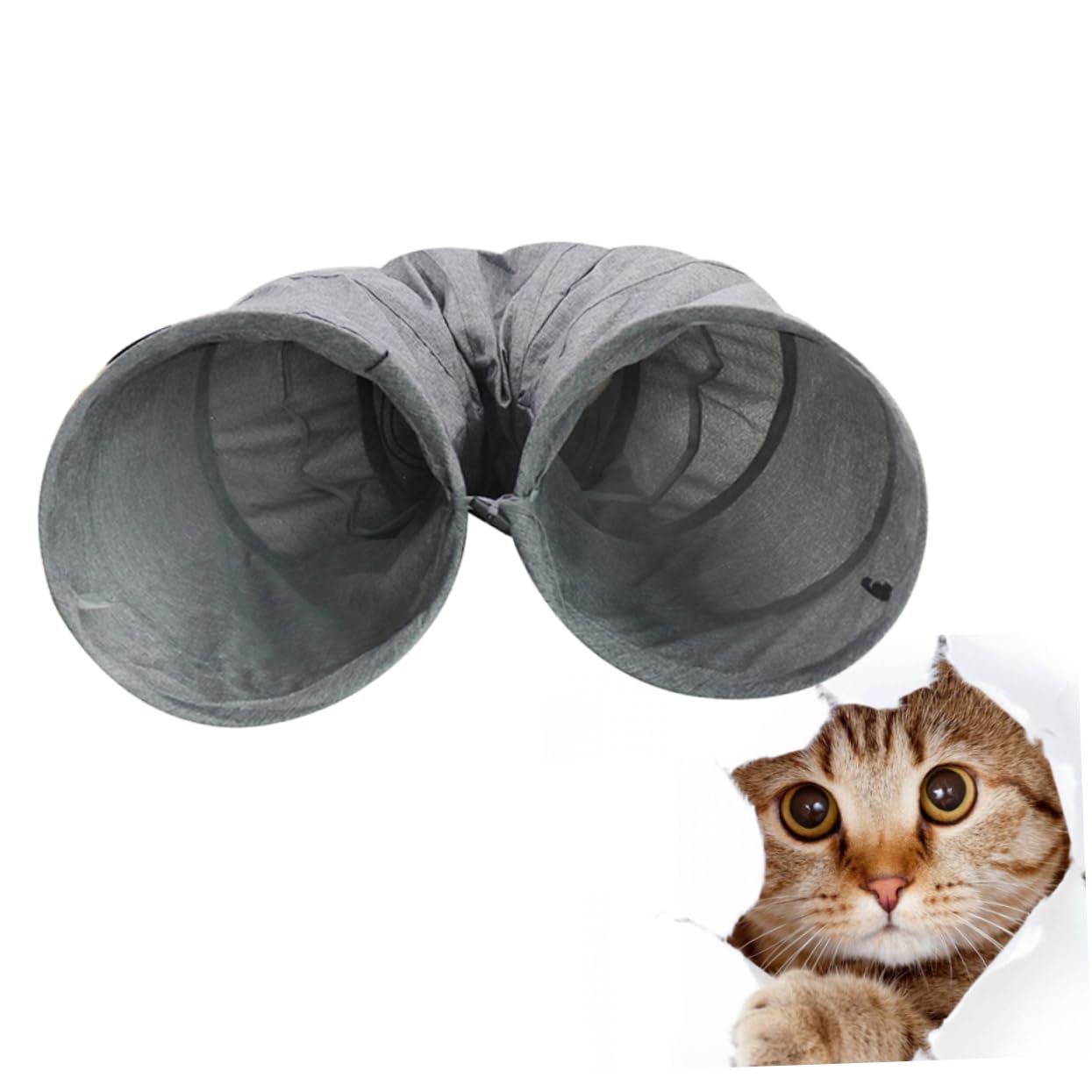 Tunnel per Gatti Pieghevole con Carta Sonora, Gioco Interattivo | Tessuto, per Gattino, Tubo da Gioco Creativo, Stile Divertente, Accessorio per Animali
