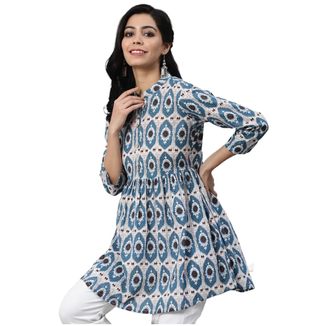 Gloriousavenuewomen Printed Straight Kurti Ladies Kurta Blouse T