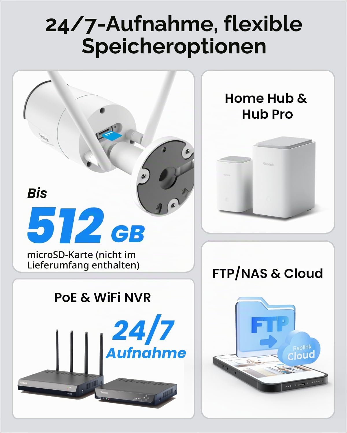 Reolink RLC-510WA x2 mit Stromverlängerungskabel(Weiß) 4.5m, 5MP WLAN Kamera Outdoor, 2,4GHz/5GHz WLAN CCTV IP Kamera Aussen mit Person/Auto/Tiererkennung, IP67 Wetterfest, Nachtsicht, Bewegungsmelder