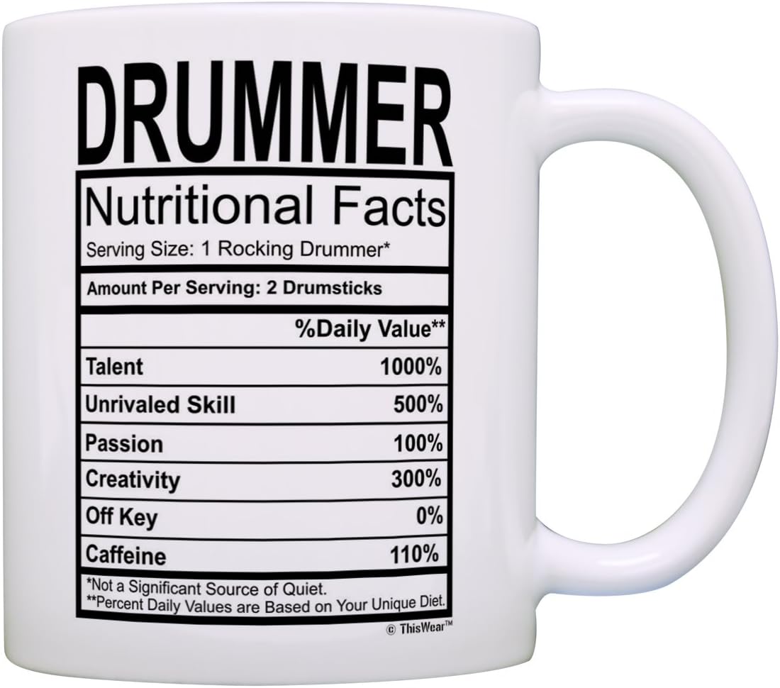 Drummer Gifts Drummer Nutritional Facts Label Percussion