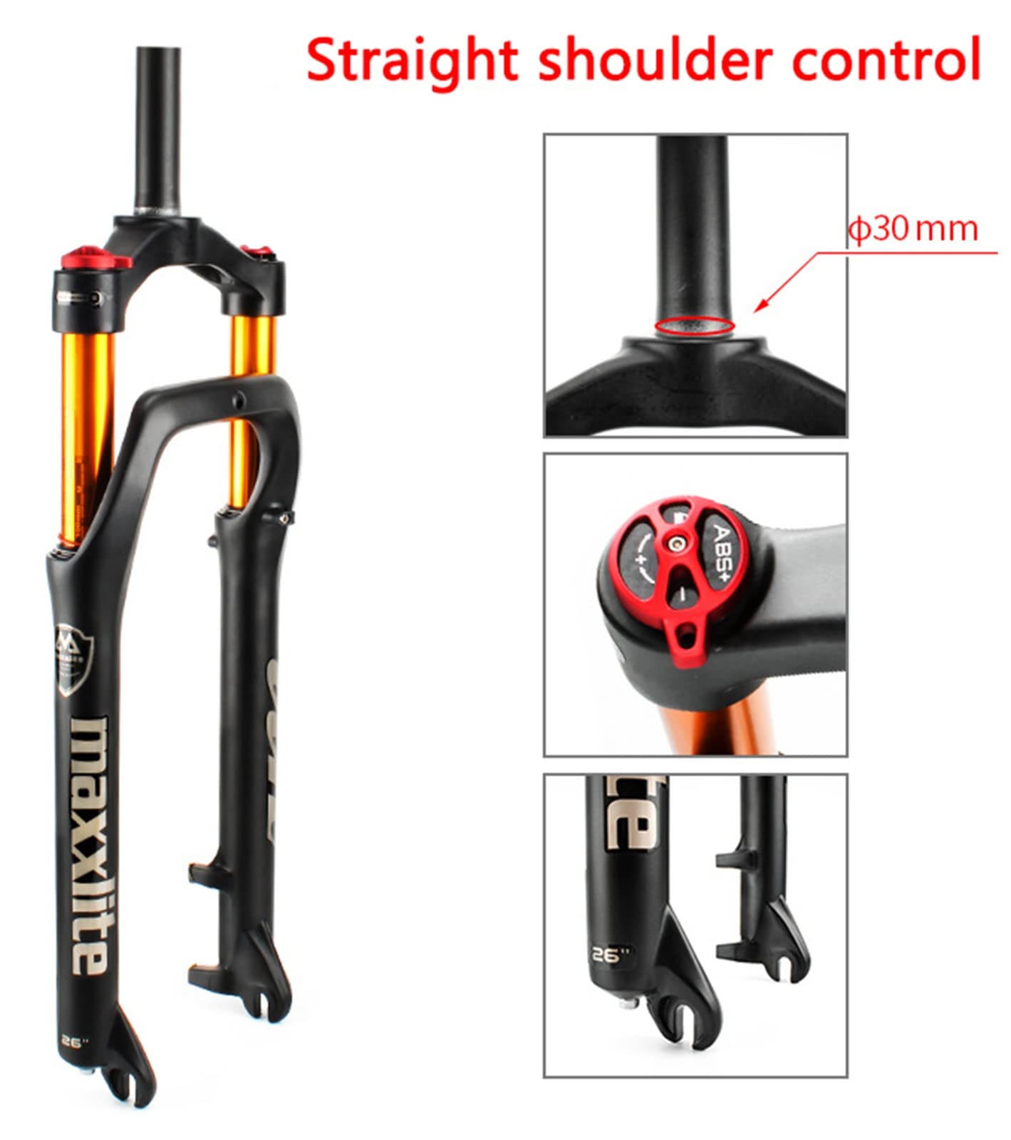 Fourche Suspension Pneumatique Pour VAE/VTT 26" - Dégagement Rapide - Neuf