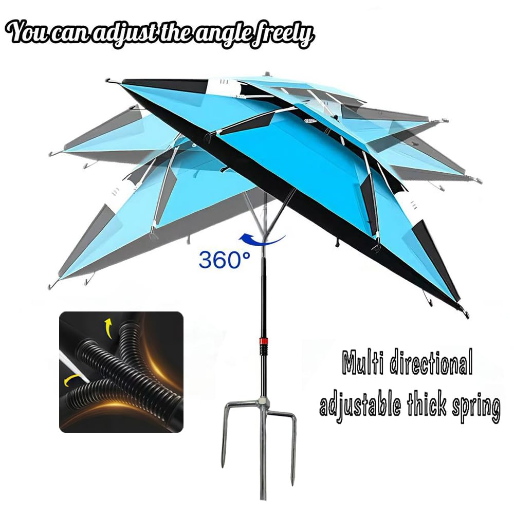 Ombrellone da spiaggia con manicotto, girevole a 360°, pieghevole, Ø 160 cm, protezione solare UV 50, ombrellone da spiaggia con inserto antivento e borsa per il trasporto, per balcone, giardino