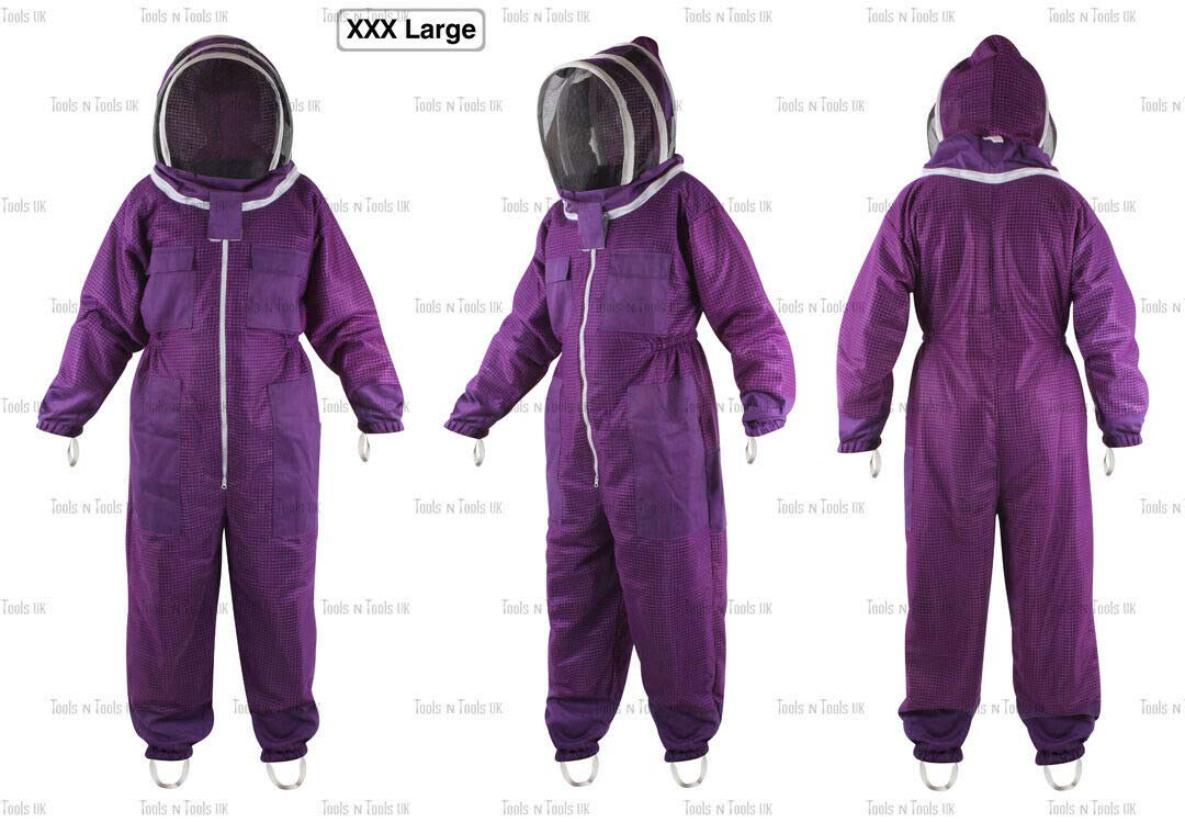 Purple Adult XXX- Large Three Layers MESH Beekeeping Suit BEE Ventilated COOLAIR