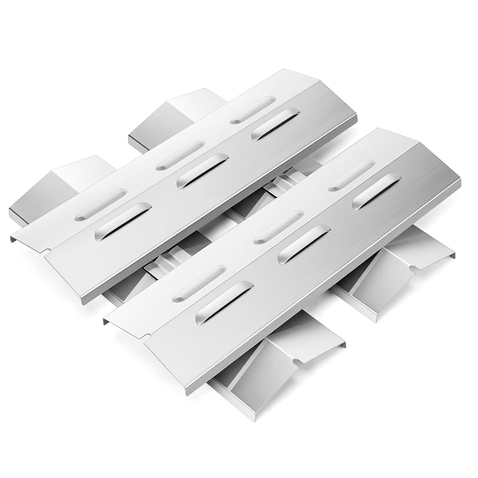 GFTIME Lot de 4 cache-brûleurs universels en acier inoxydable 39,5 x 12,5 cm pour Enders Kansas 3 & 4, Landmann Triton 3.1, Landmann Avalon, Landmann 12739