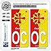 blasonimmat 2 Autocollants Plaque immatriculation Auto OC Occitanie - Collector