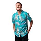 Godzilla All-Over Print Men's Collared Button-Up Short Sleeve Shirt