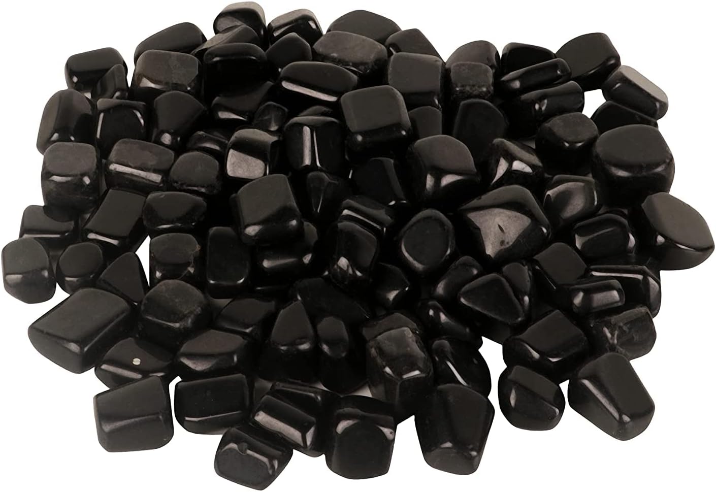 Color Stone Decorative Black Obsidian Pebble Stone Popular Denga Shui Gem for Home Decor Table Garden Outdoor Decoration Feng Shui (250 Grams)