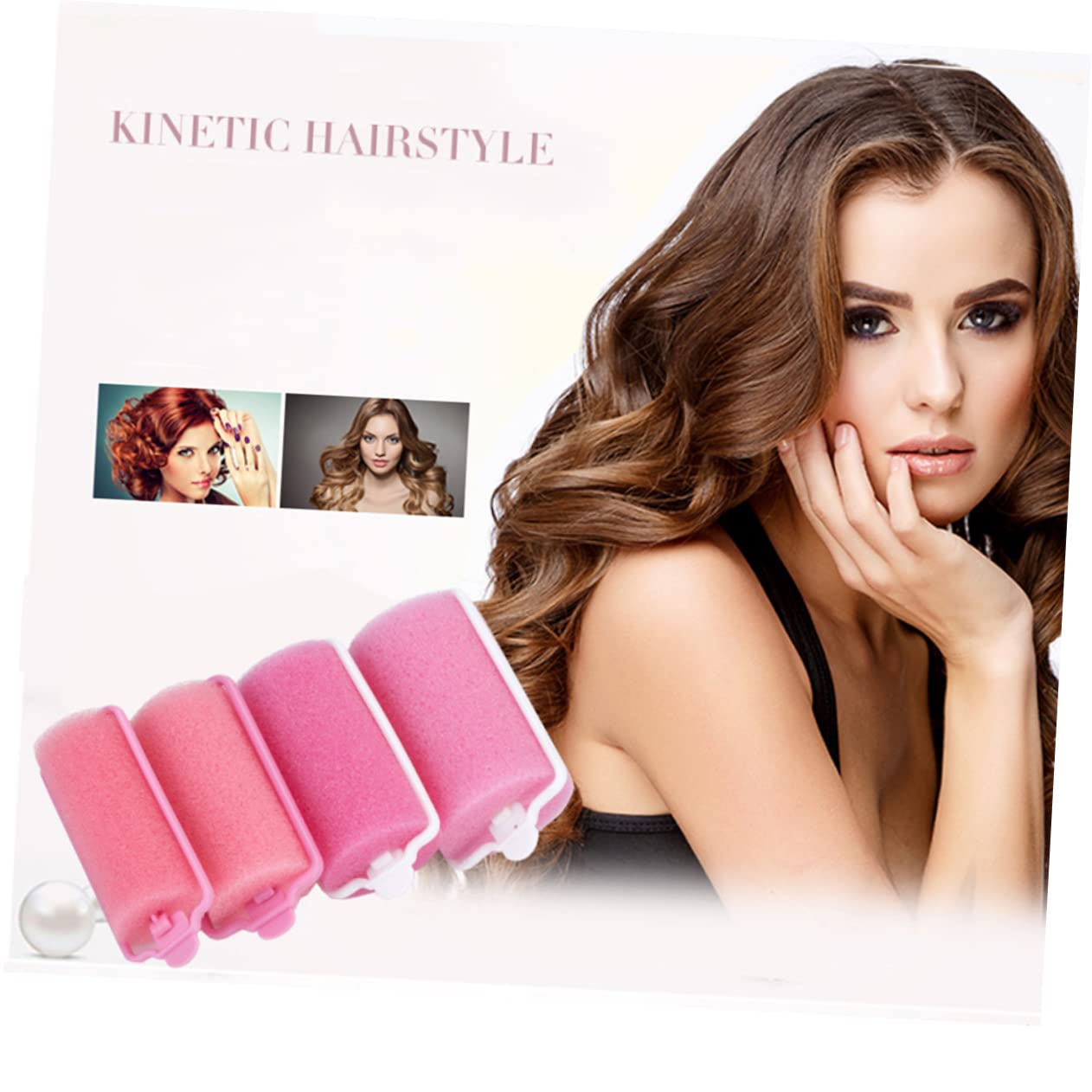 PartyKindom Fashion Sponge Roller Set 24pcs Curling Hair Stick Snap Rollers Hair Hairdressing Tools Random