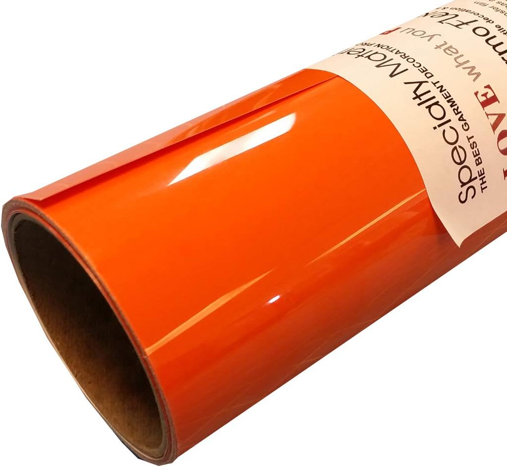 Plus Orange 15'' x 5' Iron on Heat Transfer Vinyl