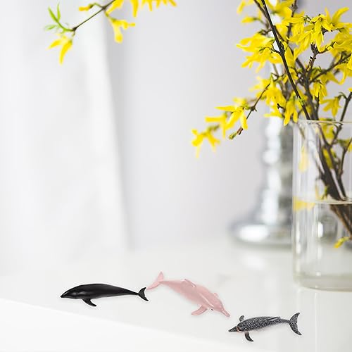 Miniatura 8 de SAFIGLE 12 mini figuras de delfín figuras y estatuas de delfines de plástico, juguetes educativos realistas de animales marinos para niños, criatura