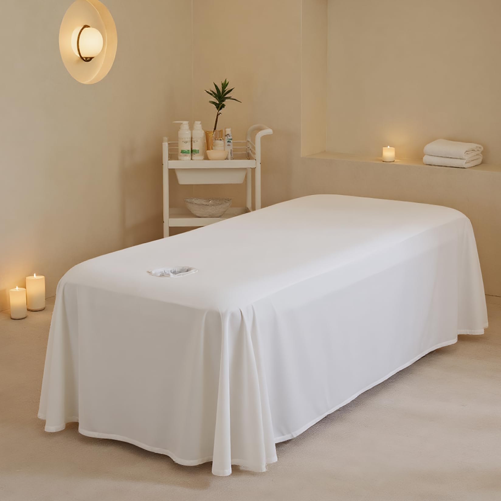 Sábana de masaje transpirable 114x71 cm con orificio para la cara, funda de mesa de masaje reutilizable lavable