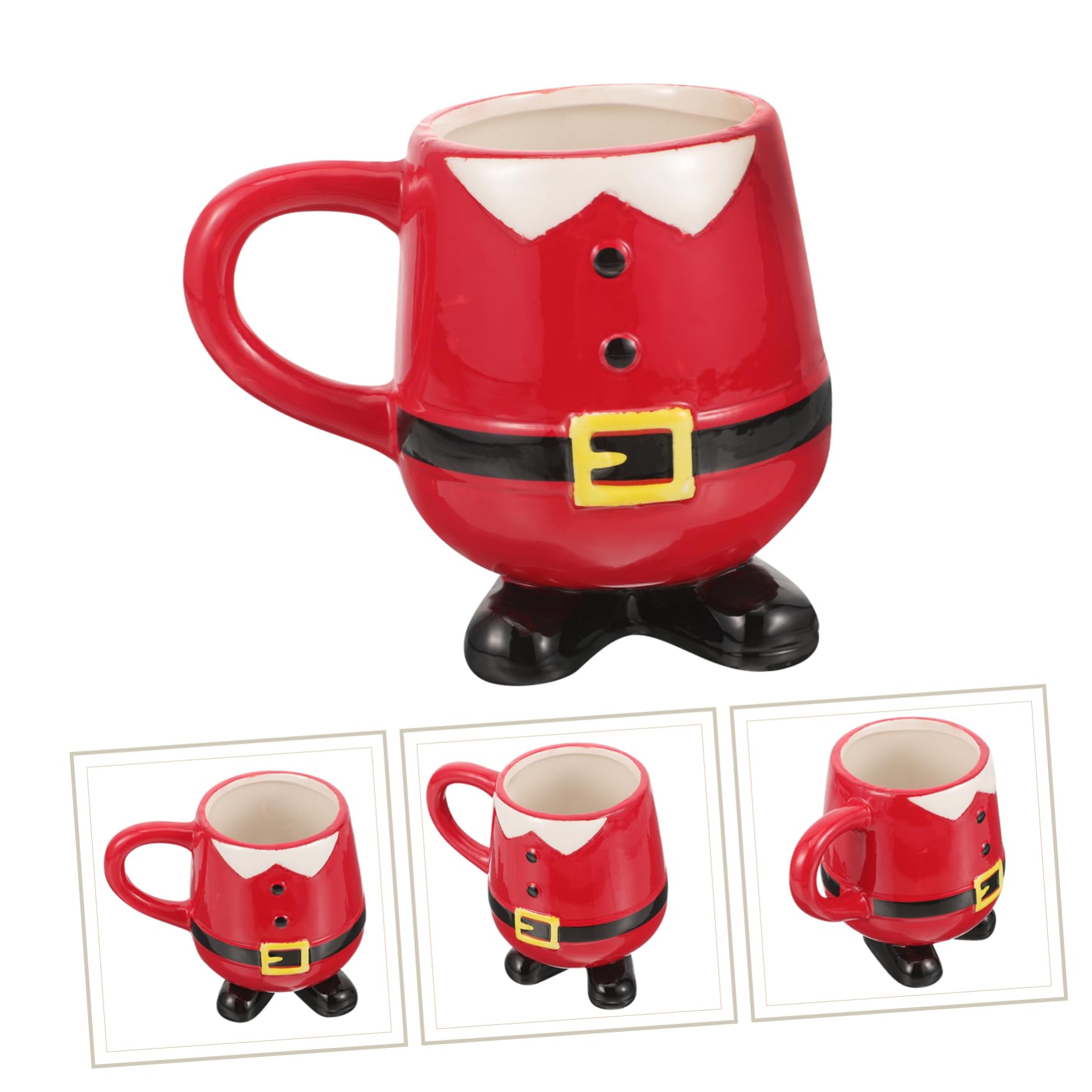 Ciieeo Bonita Taza de Café Decorativa Navideña Tazas de Cerámica de Papá Noel Y Muñeco de Nieve para La Oficina Y El Hogar Taza de Agua Navideña