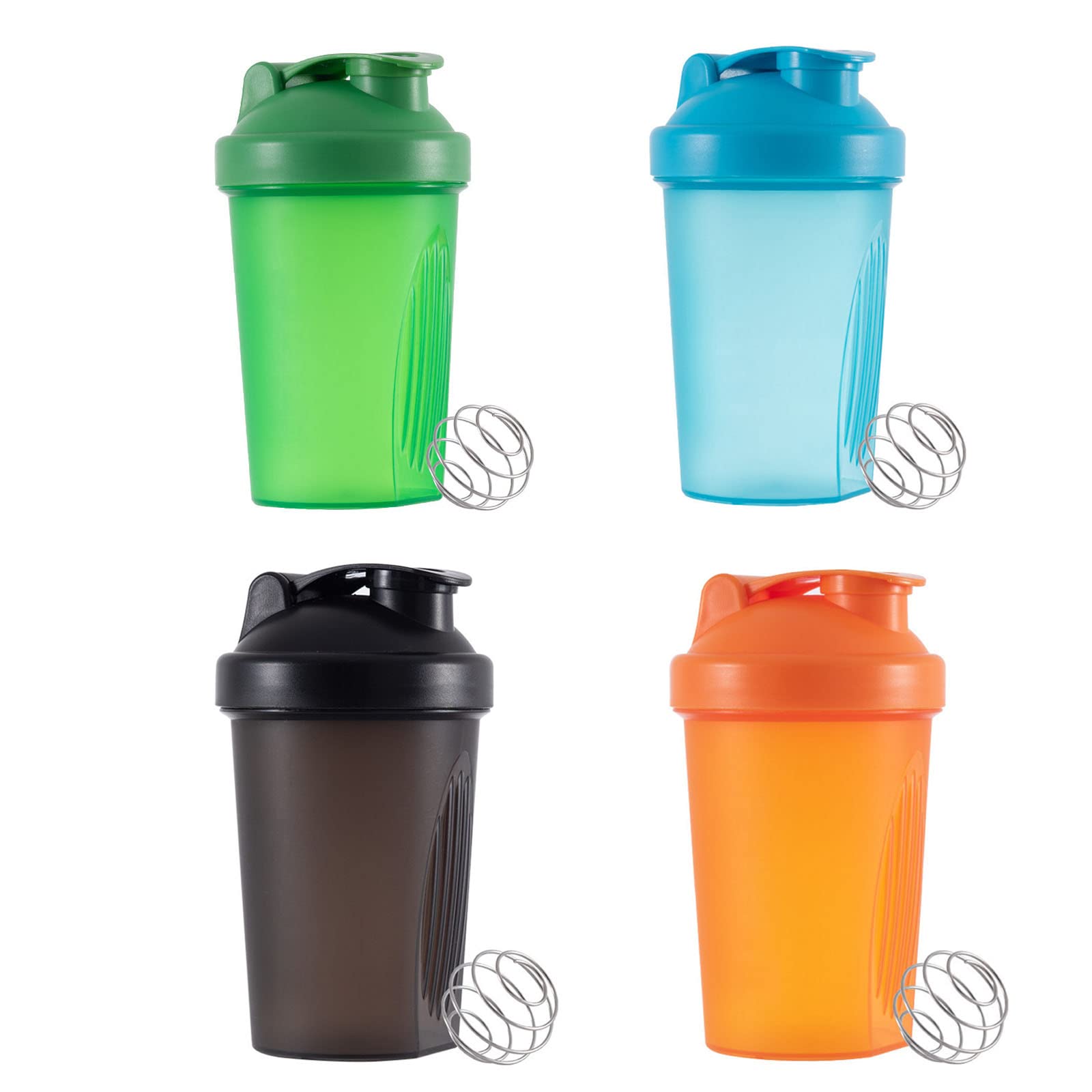 Shaker Cup, Bouteille de Sport en Poudre de Protéines, Milkshake Blender Cup, avec Boule d'Agitation Filaire, Shaker Cup Blender pour Mélange de Protéines, 400ml (4 Pièces)