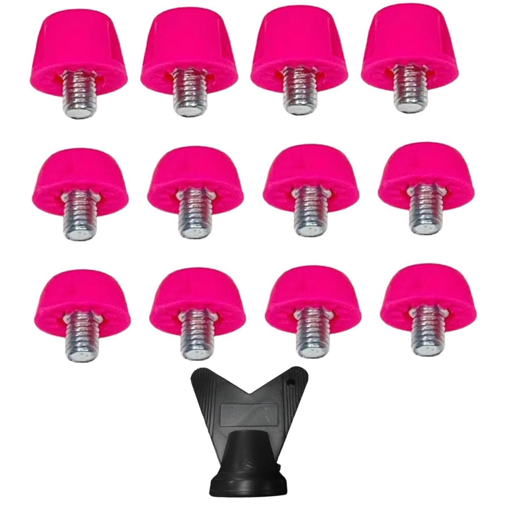 Crampons en Plastique pour Crampons de Football, 12 pièces, 7 mm et 10 mm, à Visser avec clé M 5, de Remplacement pour Terrain Football