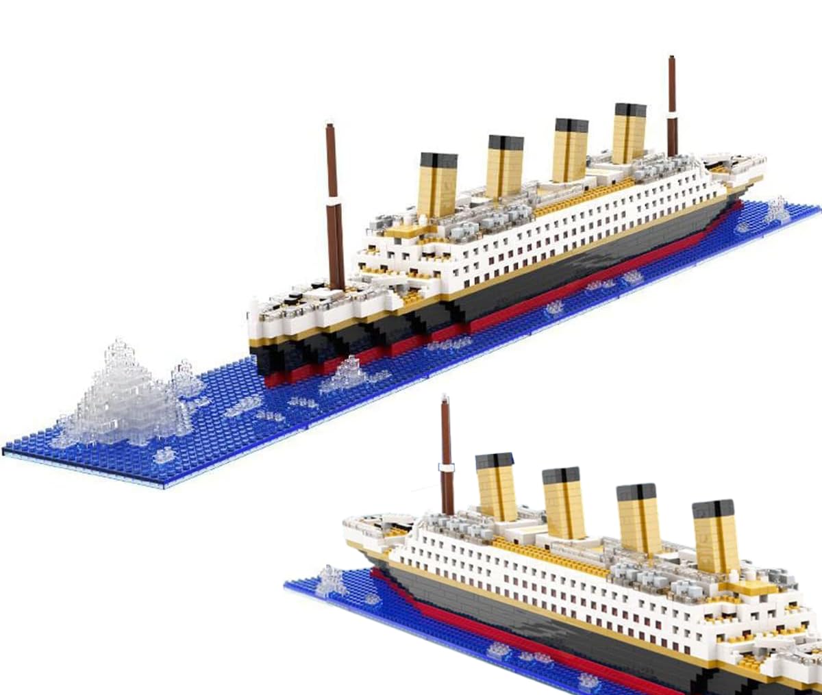 Auspcers Titanic Ship Model Building Block Sets, 1878PCS Cruise Ship Titanic Boat Model Building Kit, Micro Mini Bricks Gift Toy for Adults