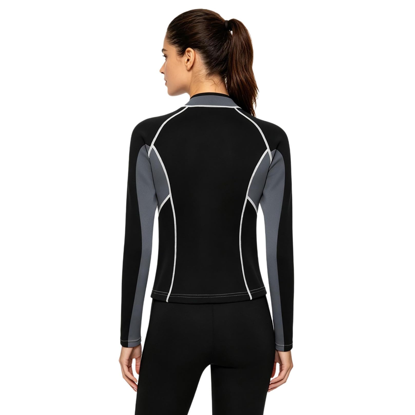 Agoky Donna Costumi Bagno in Neoprene Mm Adulti Immersione Donne Swimwear | Colletto Alto,Manica Lunga,Color Block,Paddle,Nuotando,Costume Da Bagno Per Surf Nuoto Immersione Spiaggia,Attività Acquatica