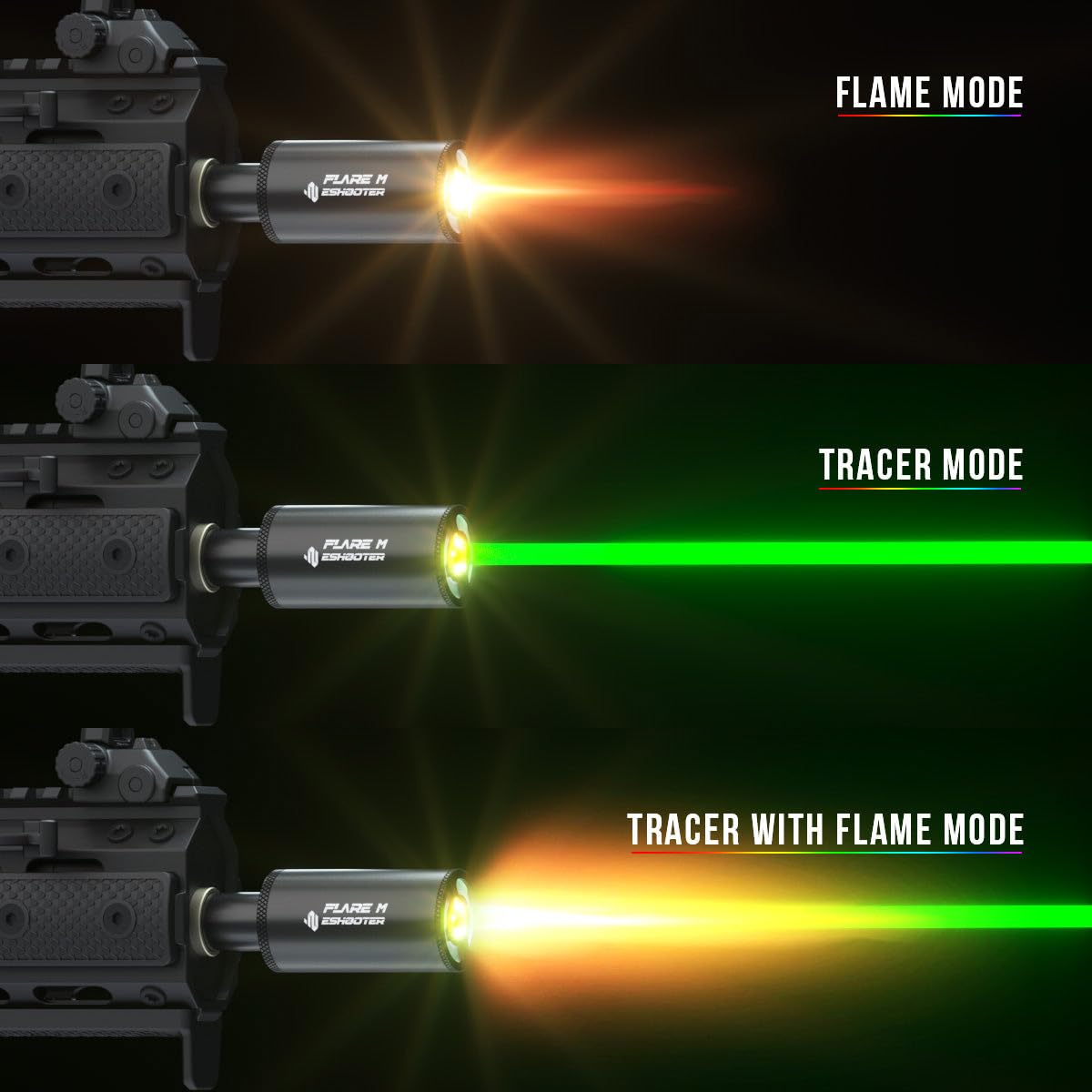 Eshooter FLARE M レインボートレーサー Eshooter FLARE M レインボートレーサー（マズルフラッシュ機能