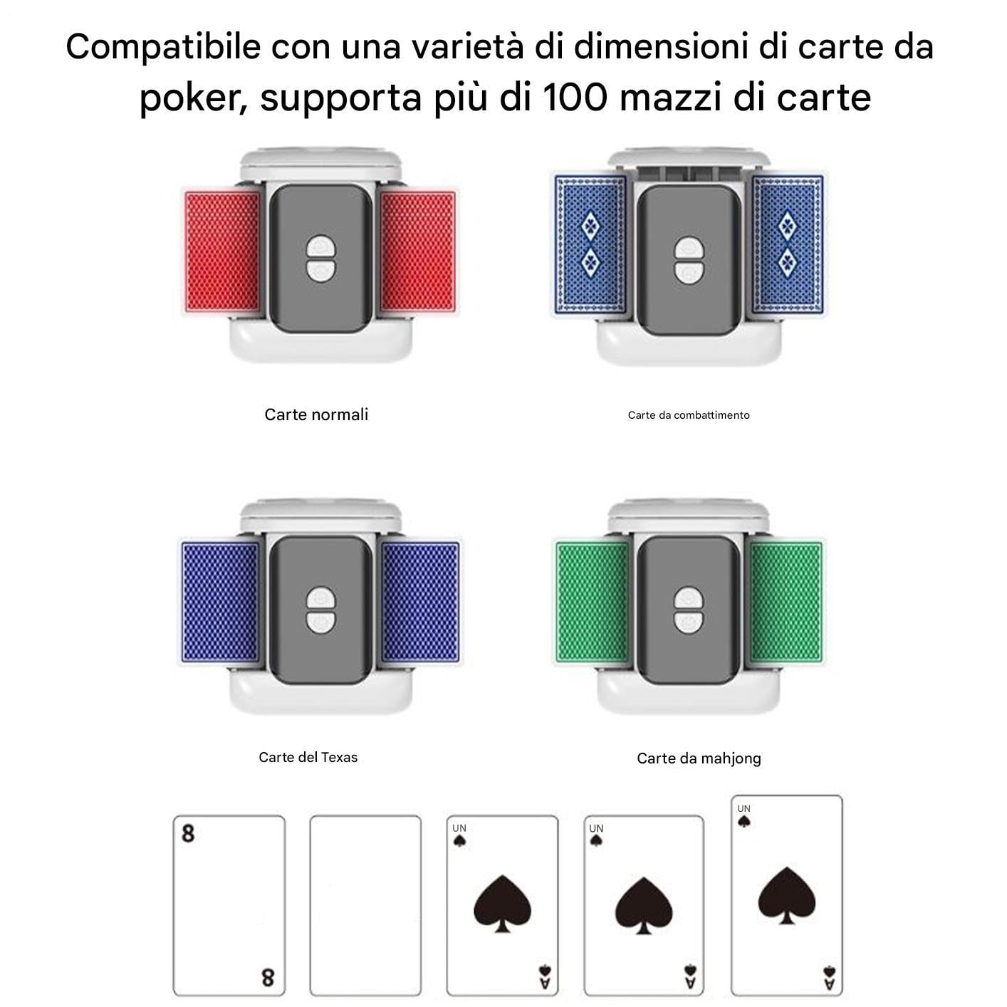 Generico Mescolatore Carte Automatico Mescolatore per 1-2 Mazzi di Carte