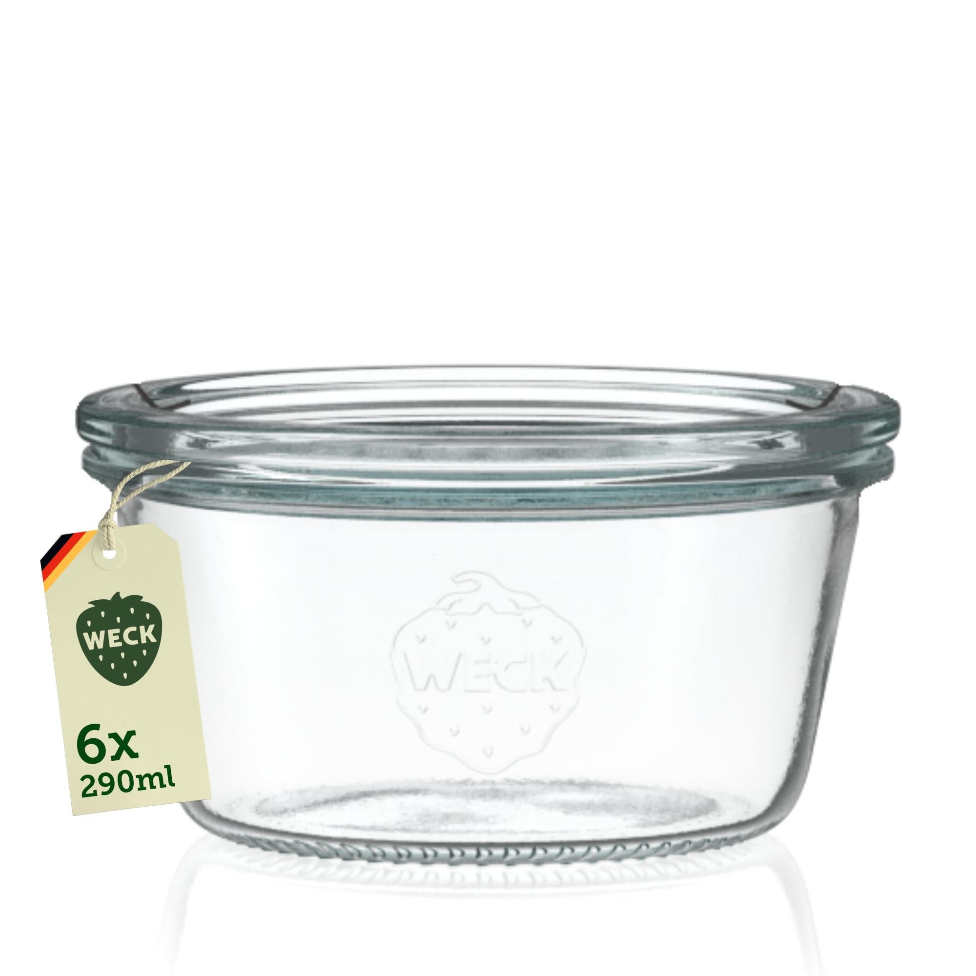 Weck Gläser 200ml Schalen– 6er Set mit Deckeln – Sturzform – robuste, stapelbare Dessertgläser, Einkoch- & Einmachgläser – klein – Weckglas ideal für Nachtisch