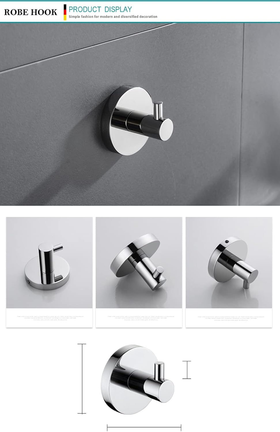 Heavy-Duty Chrome Bathroom Accessories - Robe Hook, Towel Bar Rack, Toilet Paper, Toothbrush