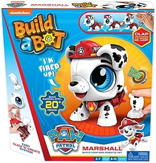 Build-a-Bot: Paw Patrol - Marshall | Build Your Own Interactive Paw Patrol Characters | Easy Click 'n' Create System | 20+ Piece STEM Robot Kit for Kids | for Ages 3+