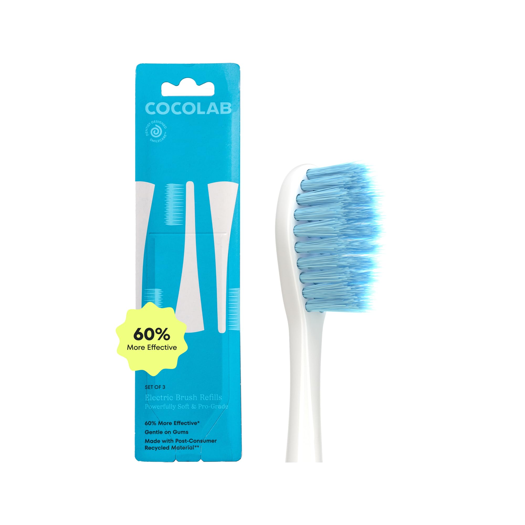 Recambios de cabezal de cepillo de dientes eléctrico de COCOLAB, compatible con Sonicare, paquete de 3 | Cabezales de cepillo de repuesto ultra sensibles y suaves para cepillo de dientes eléctrico