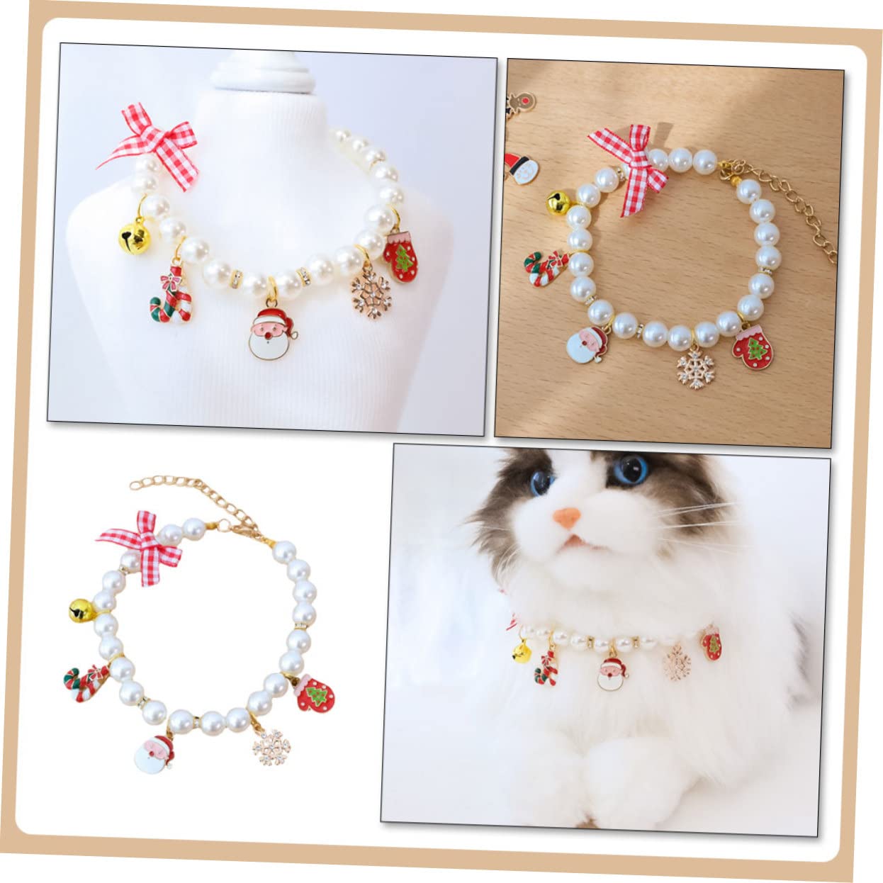 BESPORTBLE 5 Pièces Adorable Collier De Collier De Chaton Décoratif De Chat Délicat pour Animaux De Compagnie avec Clochettes Chat Perle s pour Chiots