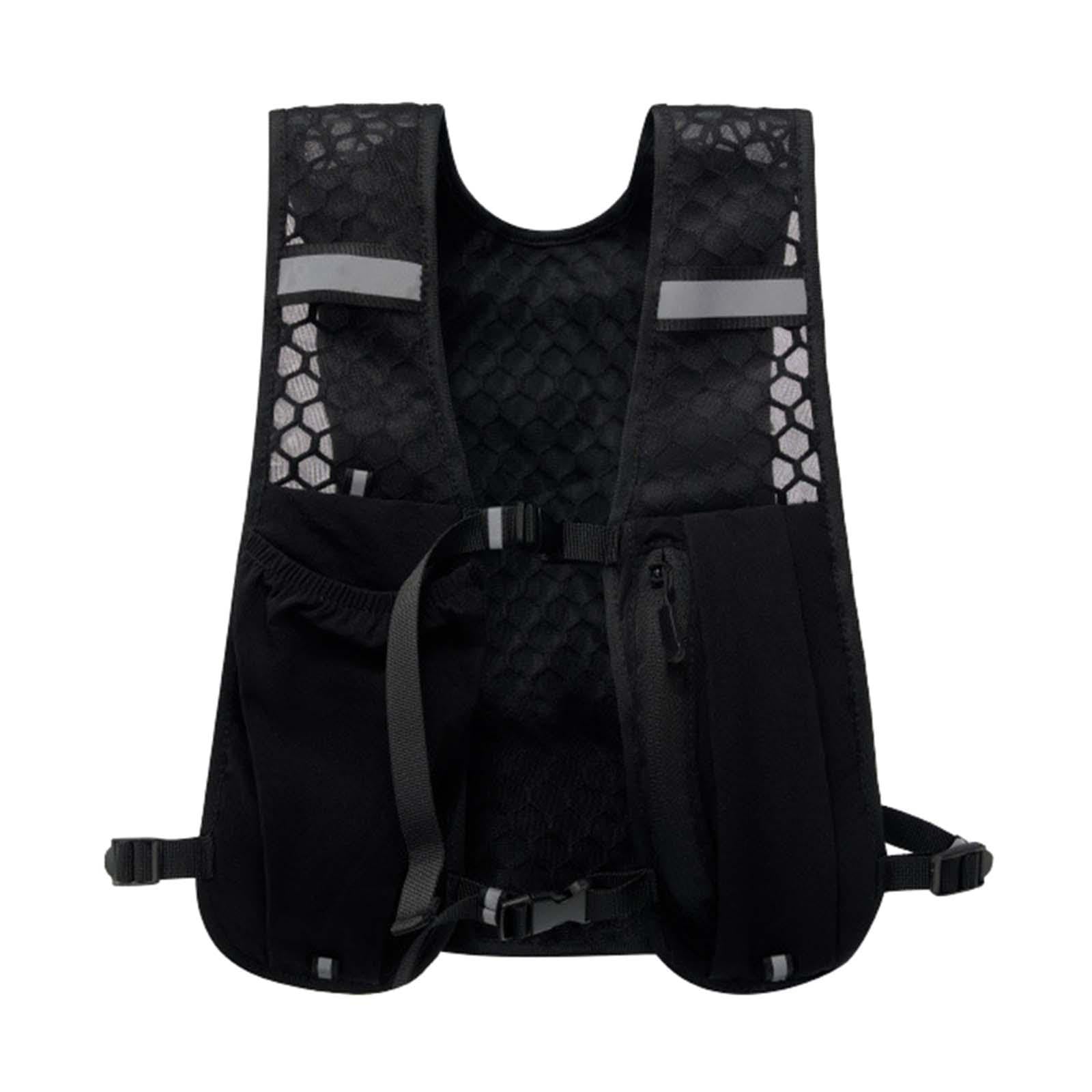 SAZ DEKOR Hydration Vest for Men Women Reflective Water Pack for Trail Race Marathoner Black-image-45