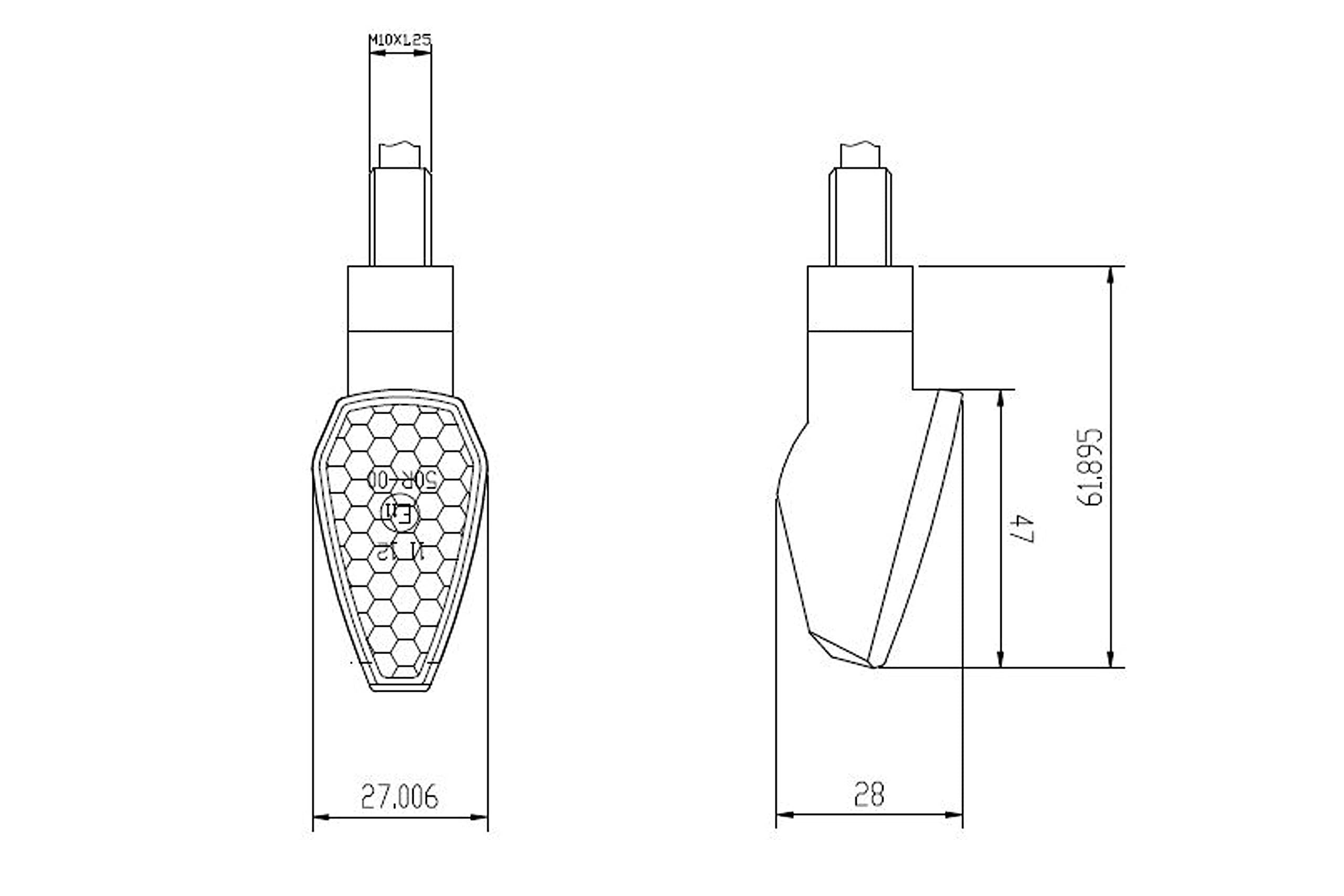 Puig 4491N Intermitentes led homologados con carcasa negra y tulipa ahumada diseño compacto y aerodinámico para moto, Negro