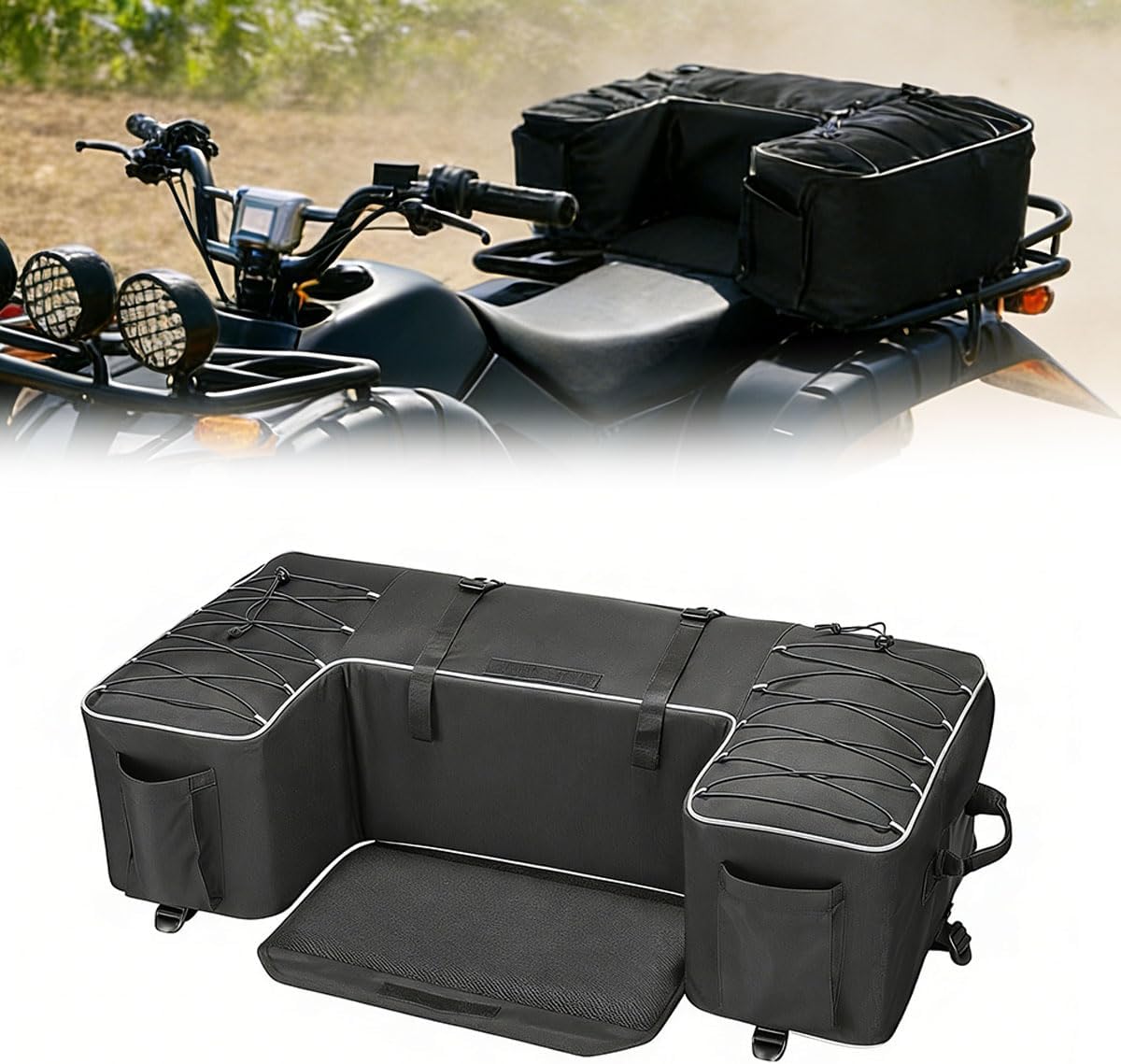 UTV Rear Seat Storage Bag for Polaris Ranger 1000 2015–2026, Durable Organizer Quad & Four Wheeler Cargo Bag, Water-Resistant for Trail, Farm Work & Outdoor Gear