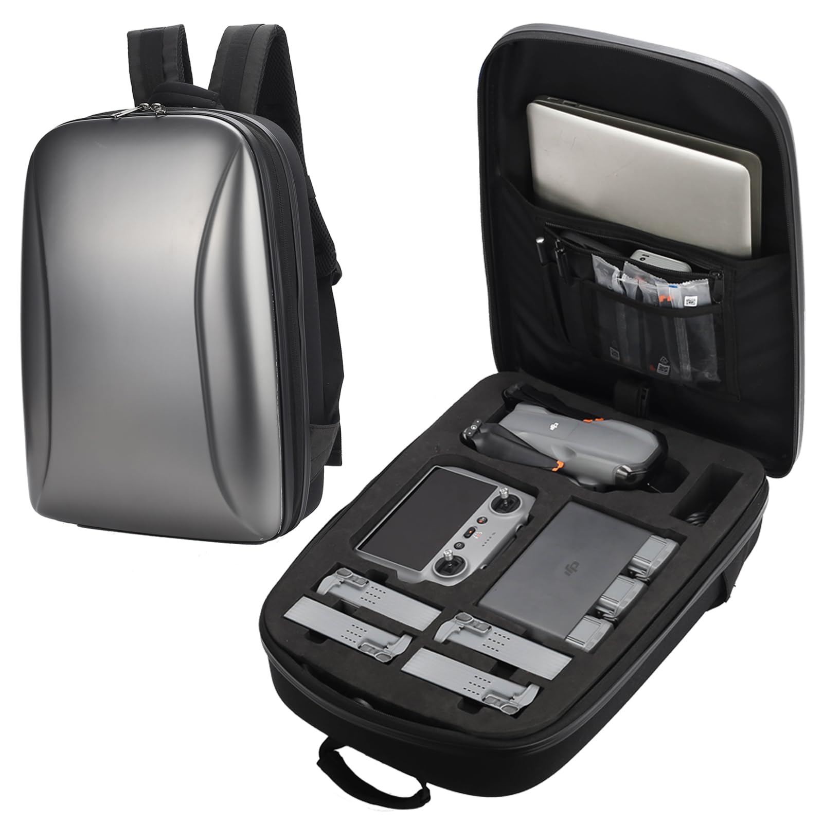 Flyekist Carrying Case for DJI Air 3S / Air 3,Waterproof Hard Backpack for DJI Air 3S / Air 3 Fly More Combo,RC 2/RC-N2 Remote Controller,Intelligent