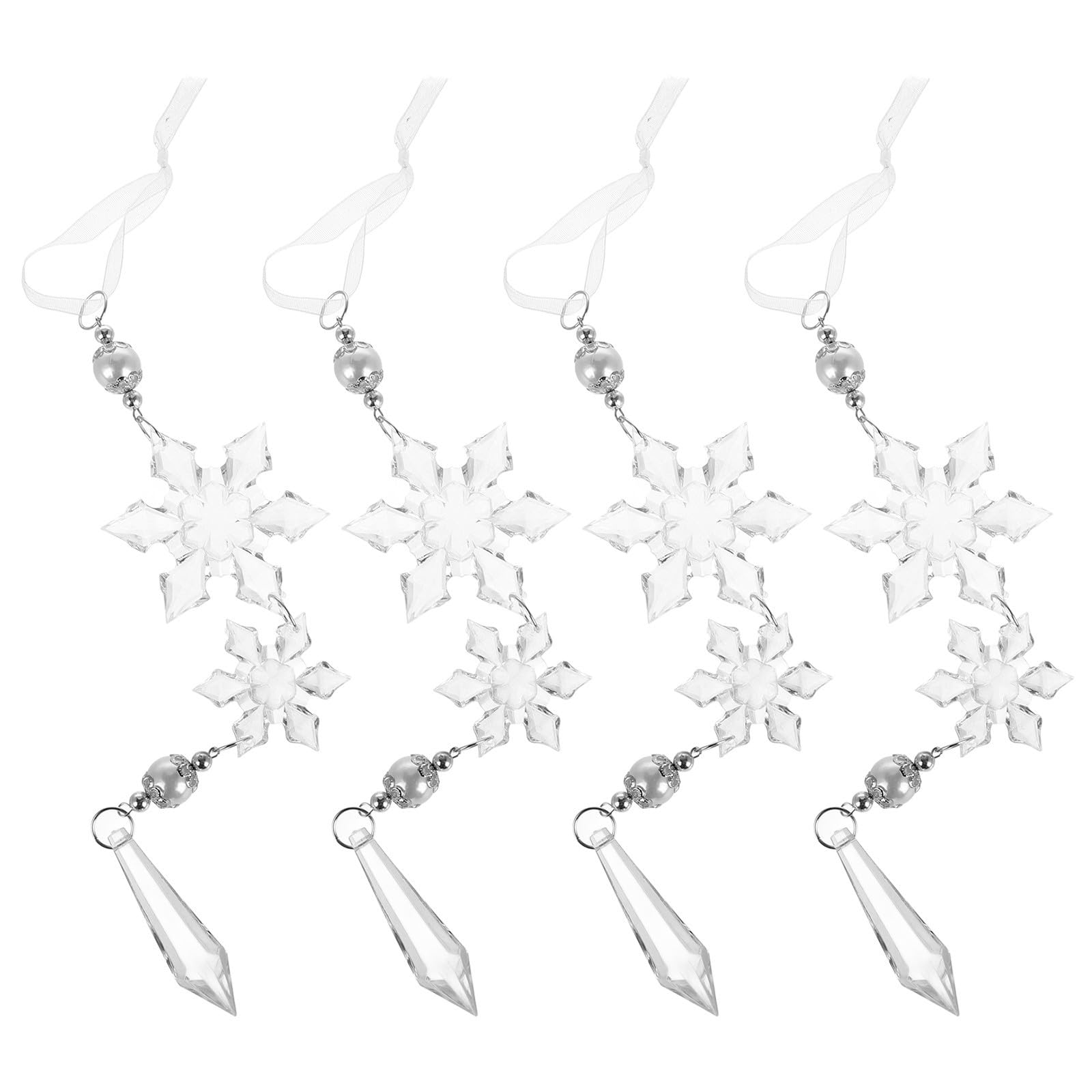 TOYANDONA 20 Stück Kristall Schneeflocken Hängedekoration aus Acryl für | Schillernder Glanz, Wiederverwendbar und Leicht Aufzuhängen, Vielseitig für Büros und Einkaufszentren
