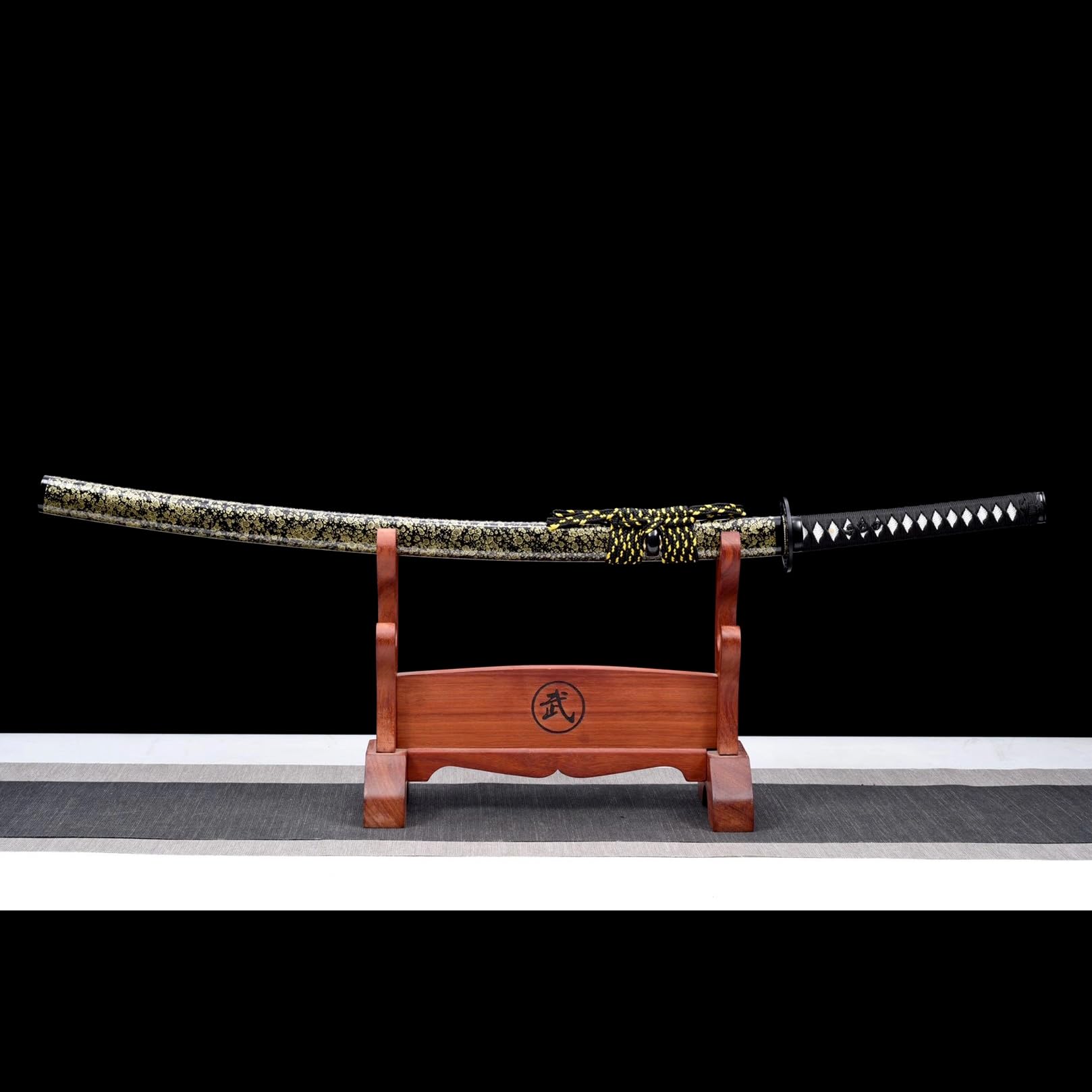 Espada samurái de Madera con Vaina, Hoja de Palisandro Natural, Katana Hecha a Mano para Kendo, Cosplay, Regalo