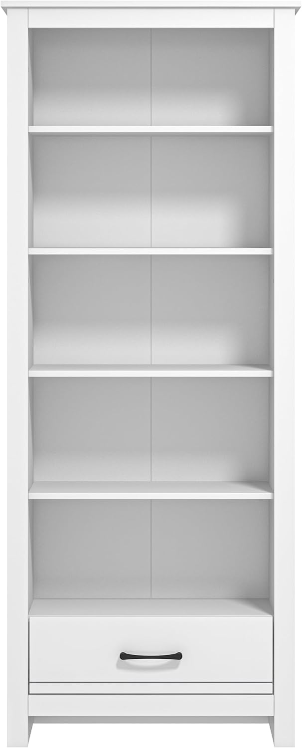 Galano Limestone Bookcase 5 Tier Large Bookcase with 1 Drawer
