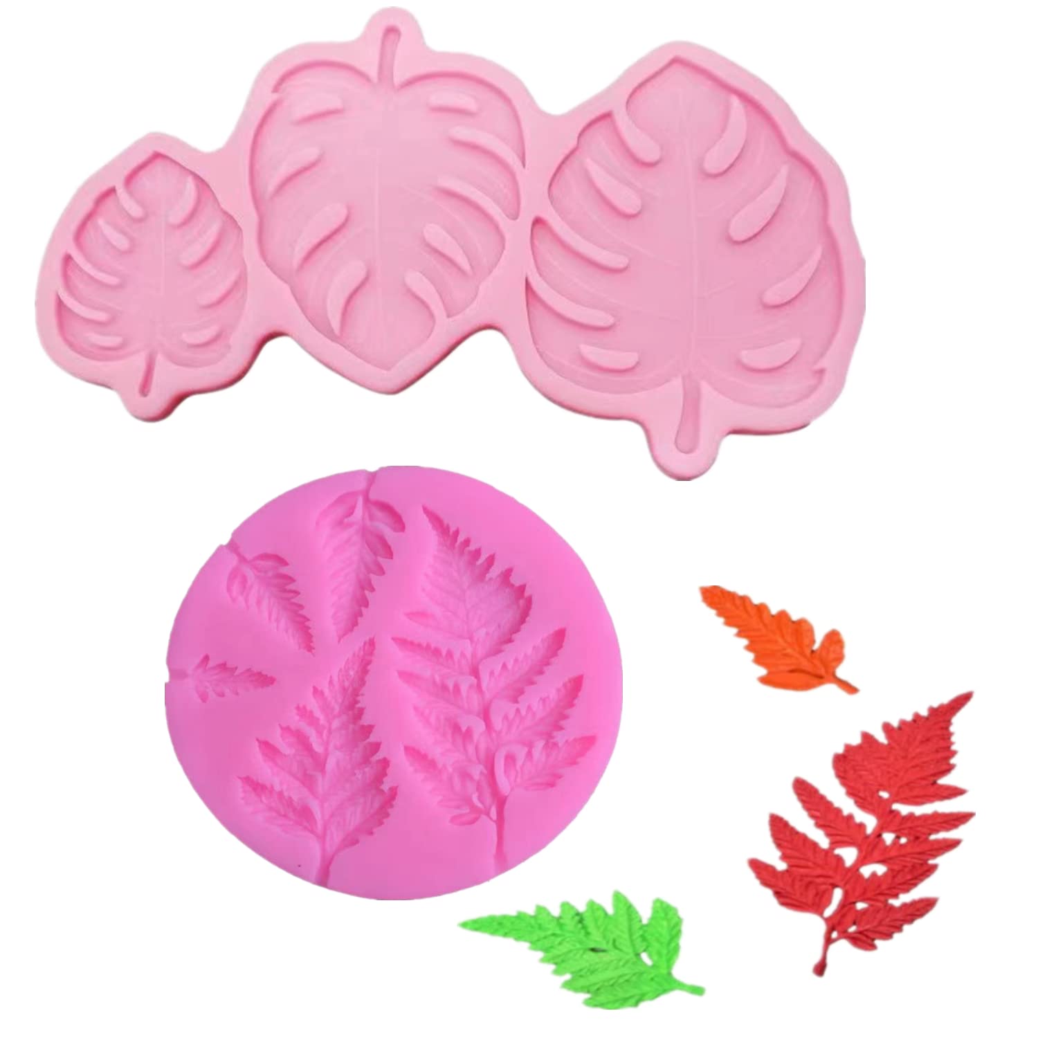 5 Stück Blätter Silikonformen - Fondant & Kuchen Deko Backformen