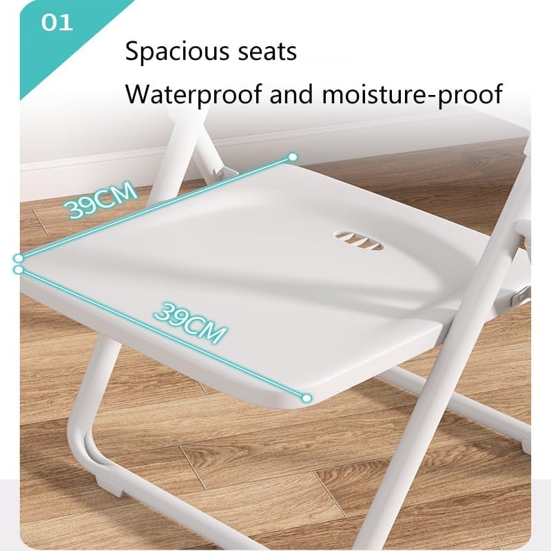 Plastic Folding Chair - Portable Office Chair with Backrest, Durable Event Seating, Easy to Use and Store - Ideal for Home and Kitchen Use