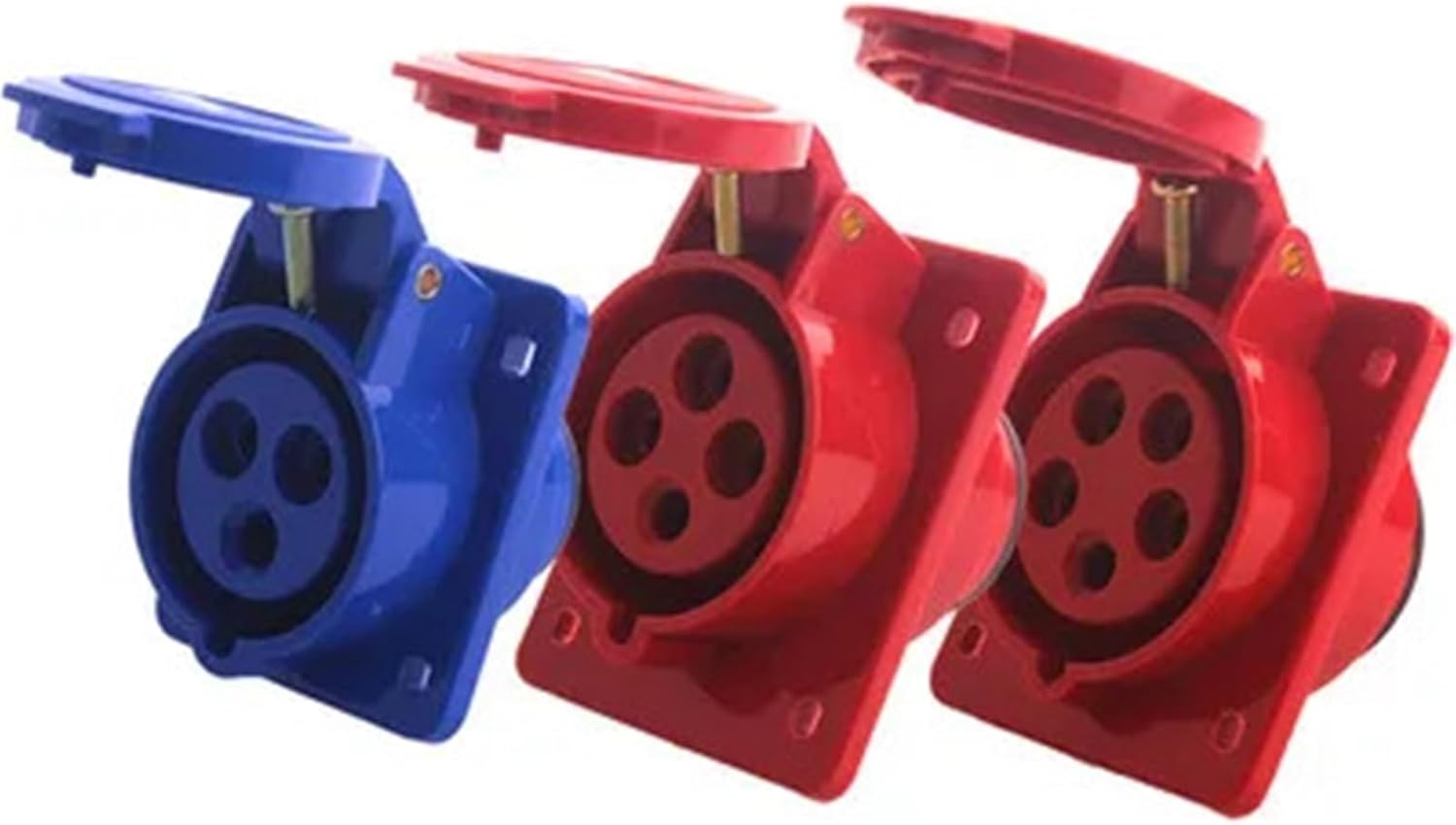 1 Set Industrial Plug Socket 3P/4P/5P IP44 Waterproof Electrical Connector Power Connection Industrial Plug 220V 380V 415V(Green)