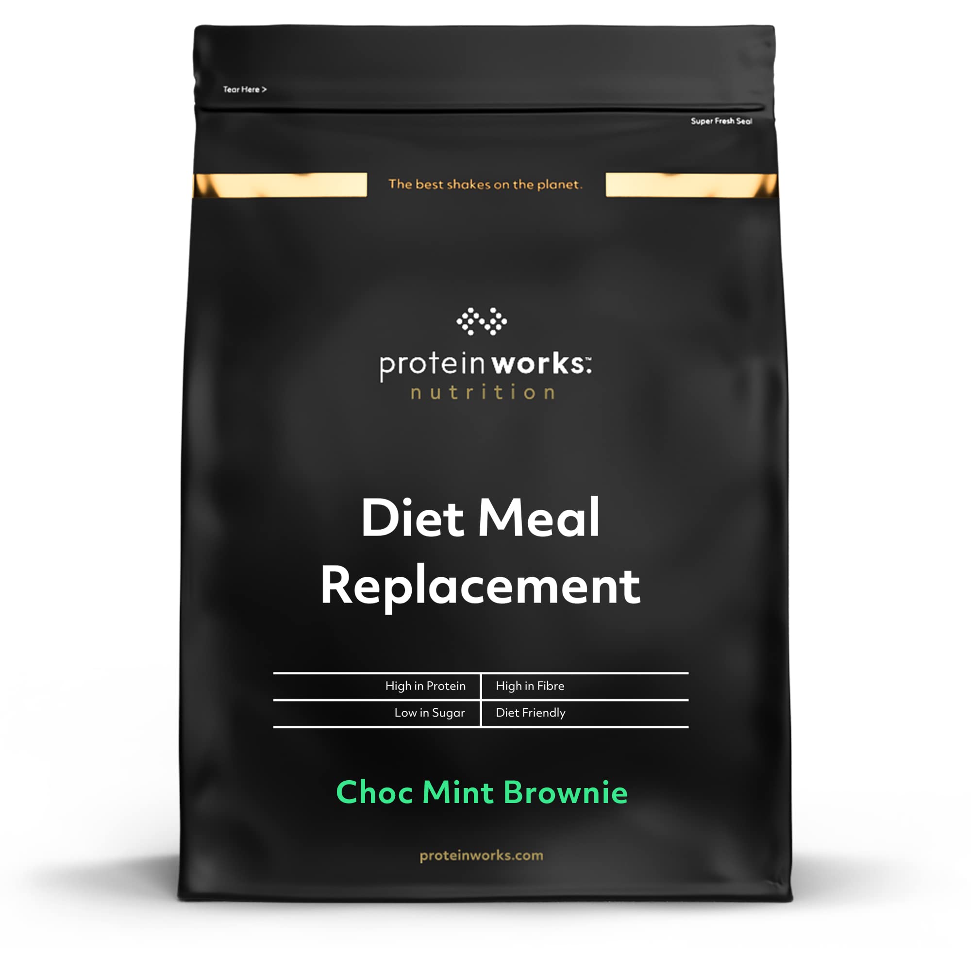 Protein Works - Diet Meal Replacement Shake - Nutrient Dense, High Protein Meal - Supports Weight Loss - Choc Mint Brownie - 14 Meals - 1kg