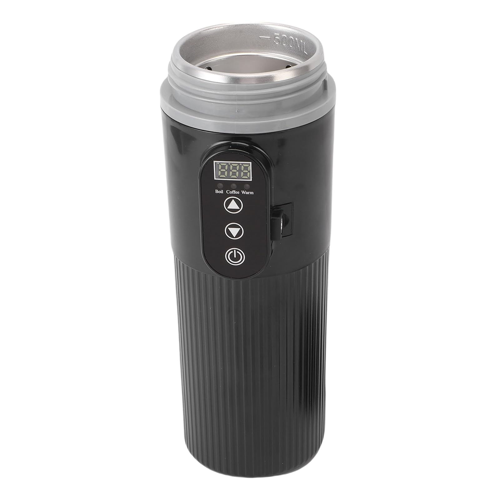 Bollitore Elettrico per Auto da 500 Ml, Bollitore Elettrico per Auto Portatile, Tazza Riscaldante per Camion in Acciaio Inossidabile 304 con Touchscreen a Temperatura LED e Antiscottatura a 3