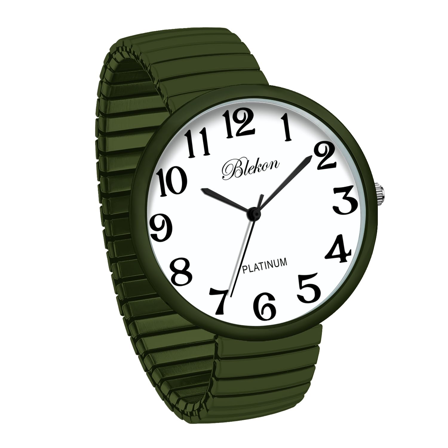 Collections PC21J - Orologio alla moda con fascia elastica super grande (esercito)