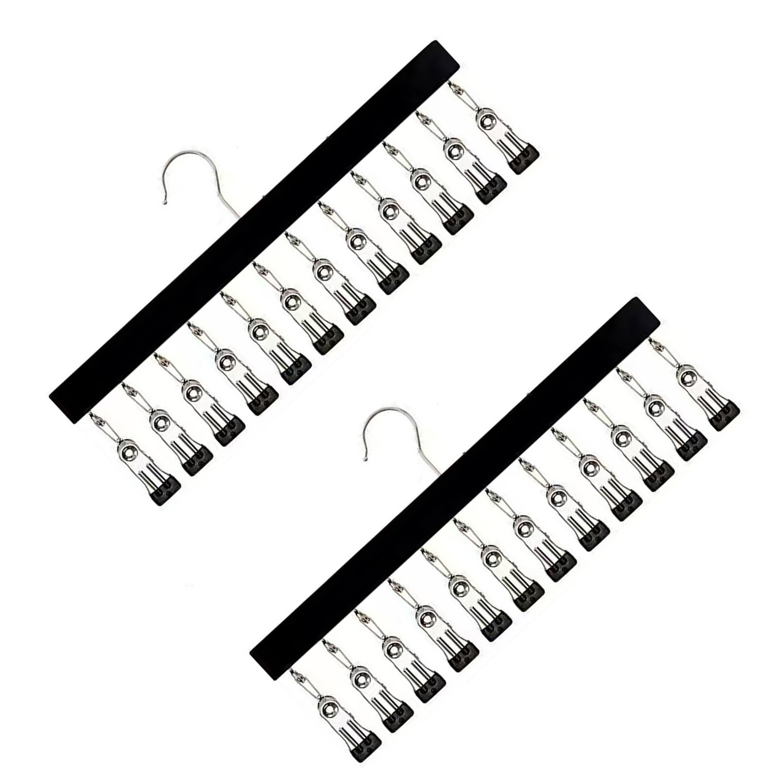LUCKGONI 12 Clip Wooden Hat Organizers For Caps Scarves And Accessories Sturdy Hanging Storage For Closet Or Door
