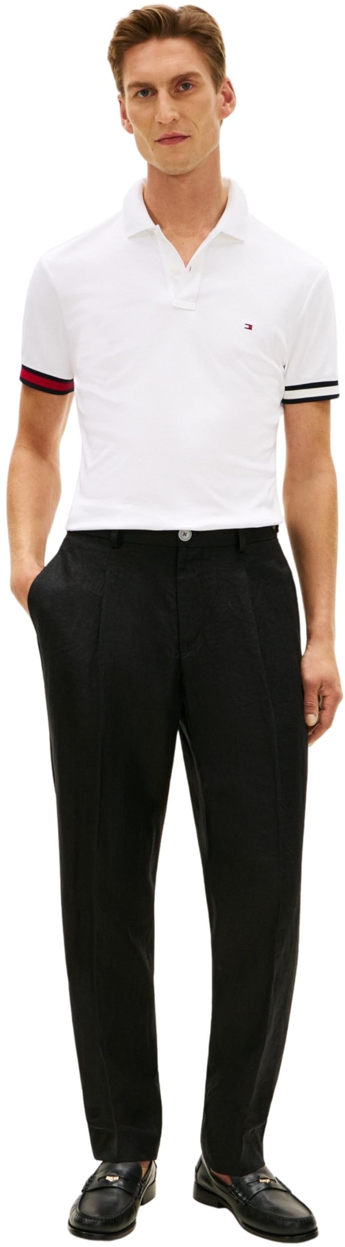 Tommy Hilfiger RWB Cuff Liquid Cotton Slim Polo Mw0mw42743 Polo S/S Hombre (Pack de 1)