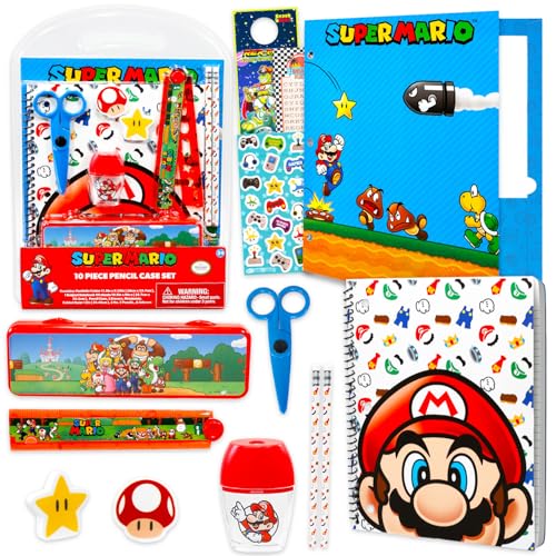 Super Mario School Supplies for Boys Bundle w Notebook Folder More